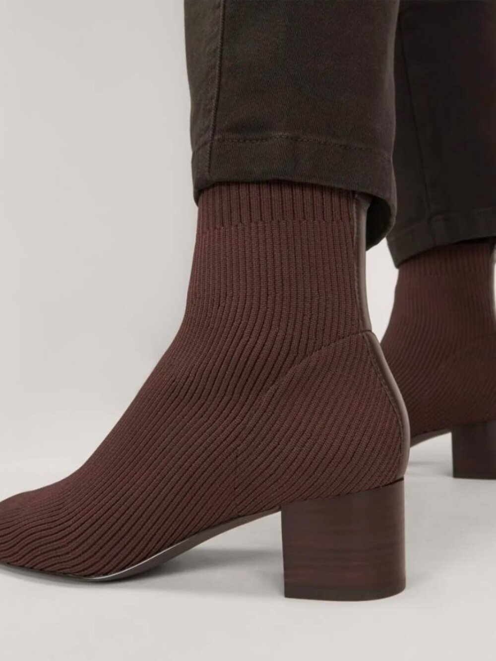 Everlane Glove Boot Dark Brown Stretch Knit Women's Sizes NEW Comfort